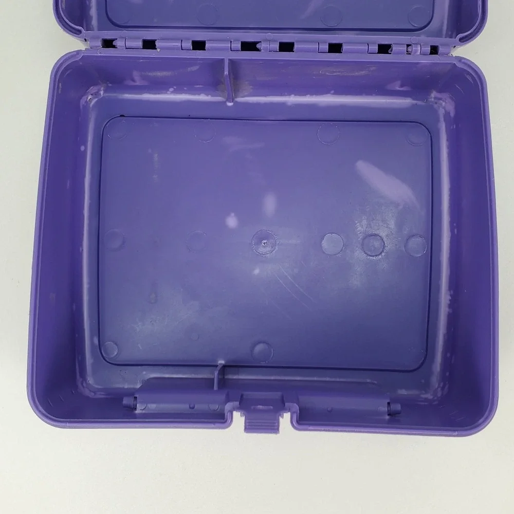 Vintage 1990 Barbie Purple Plastic Lunch Box Thermos Brand Mattel NO THERMOS